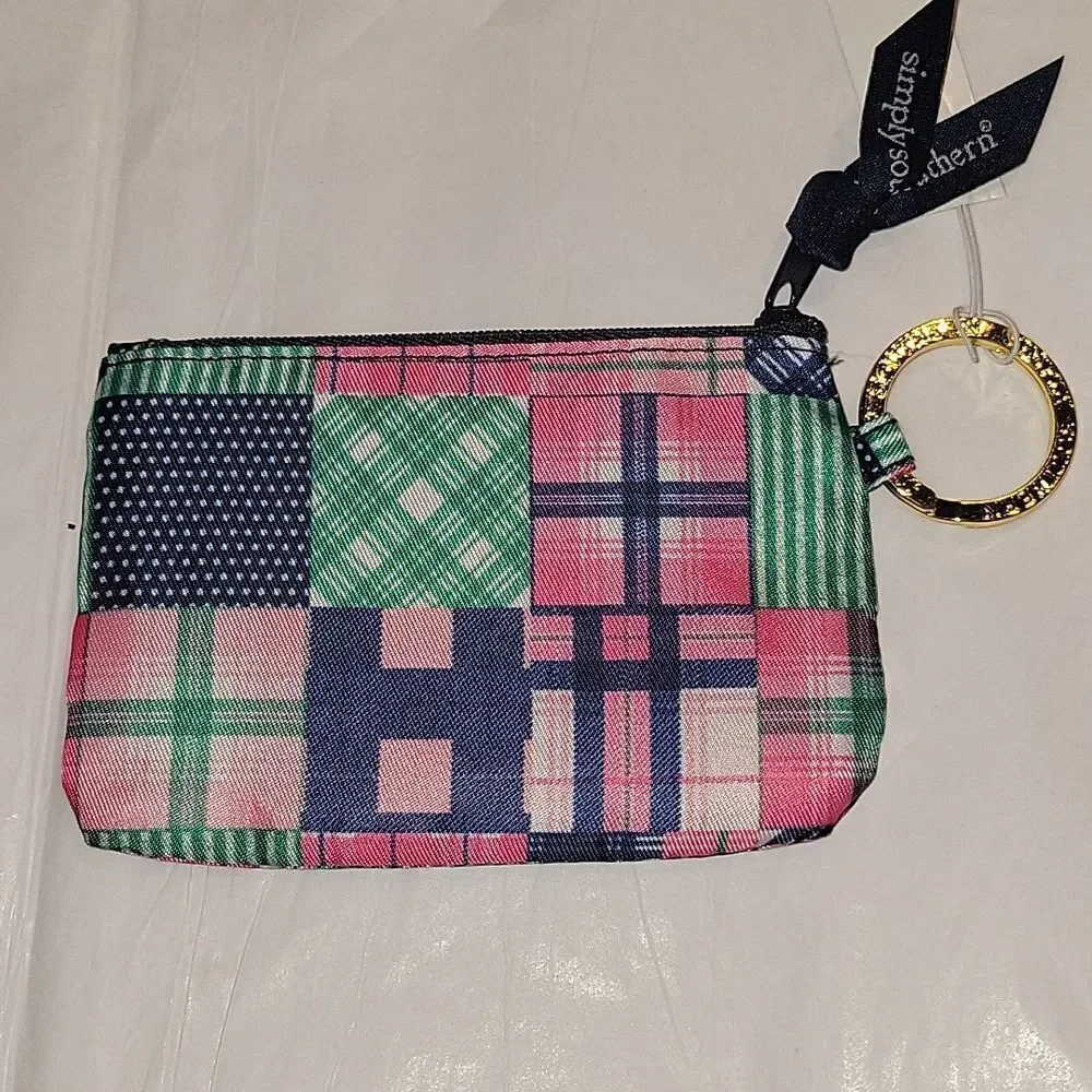 Simply Southern Cow Print Clutch And Keyring Card Holder Plaid